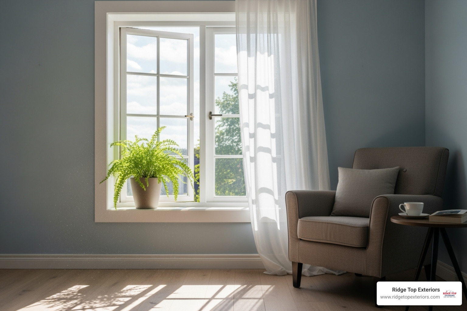 Interior room with double hung window showing natural light - double hung window Interior room with double hung window showing natural light - double hung window