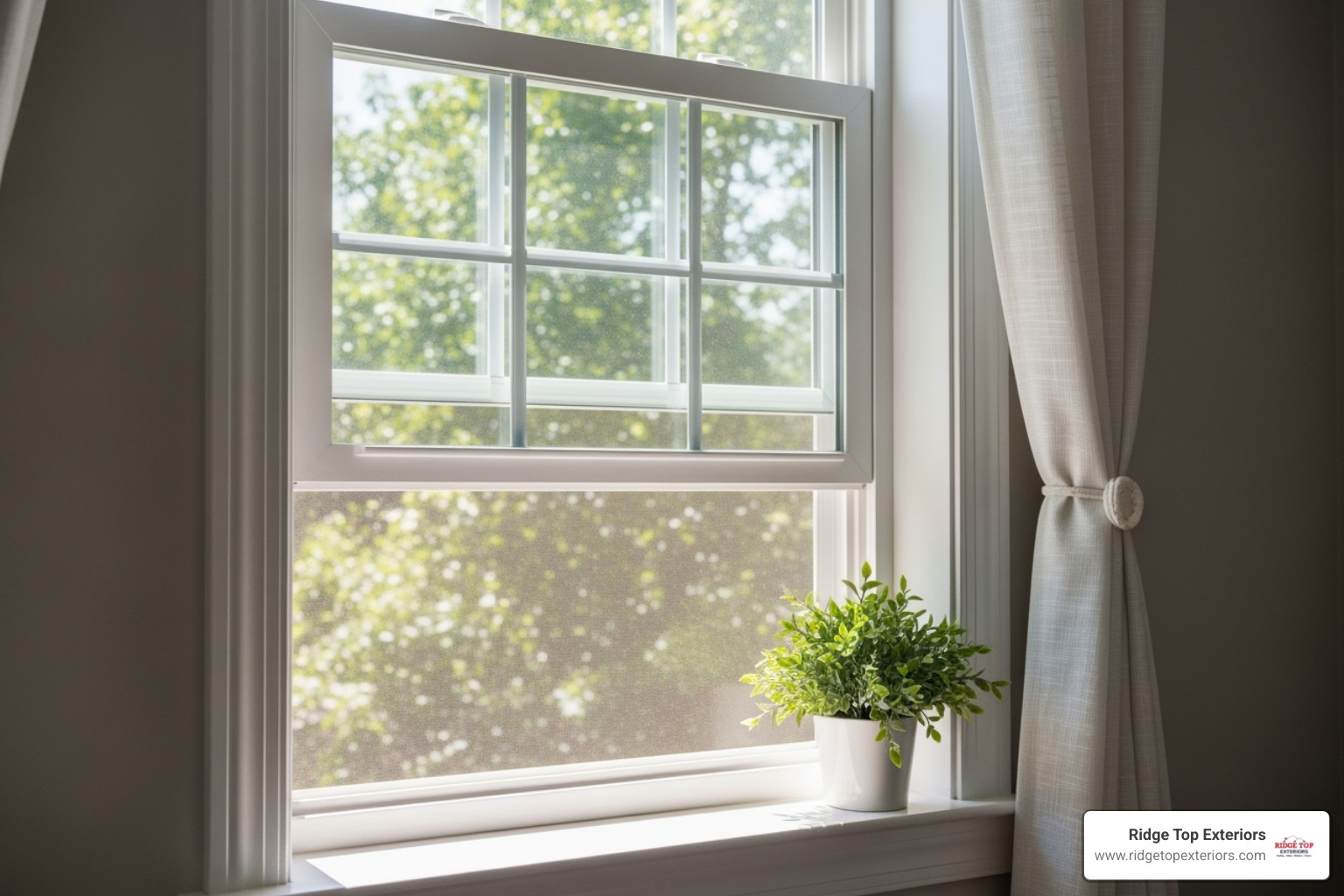 Cross-section of an energy-efficient double-hung window with labels - double hung window Cross-section of an energy-efficient double-hung window with labels - double hung window
