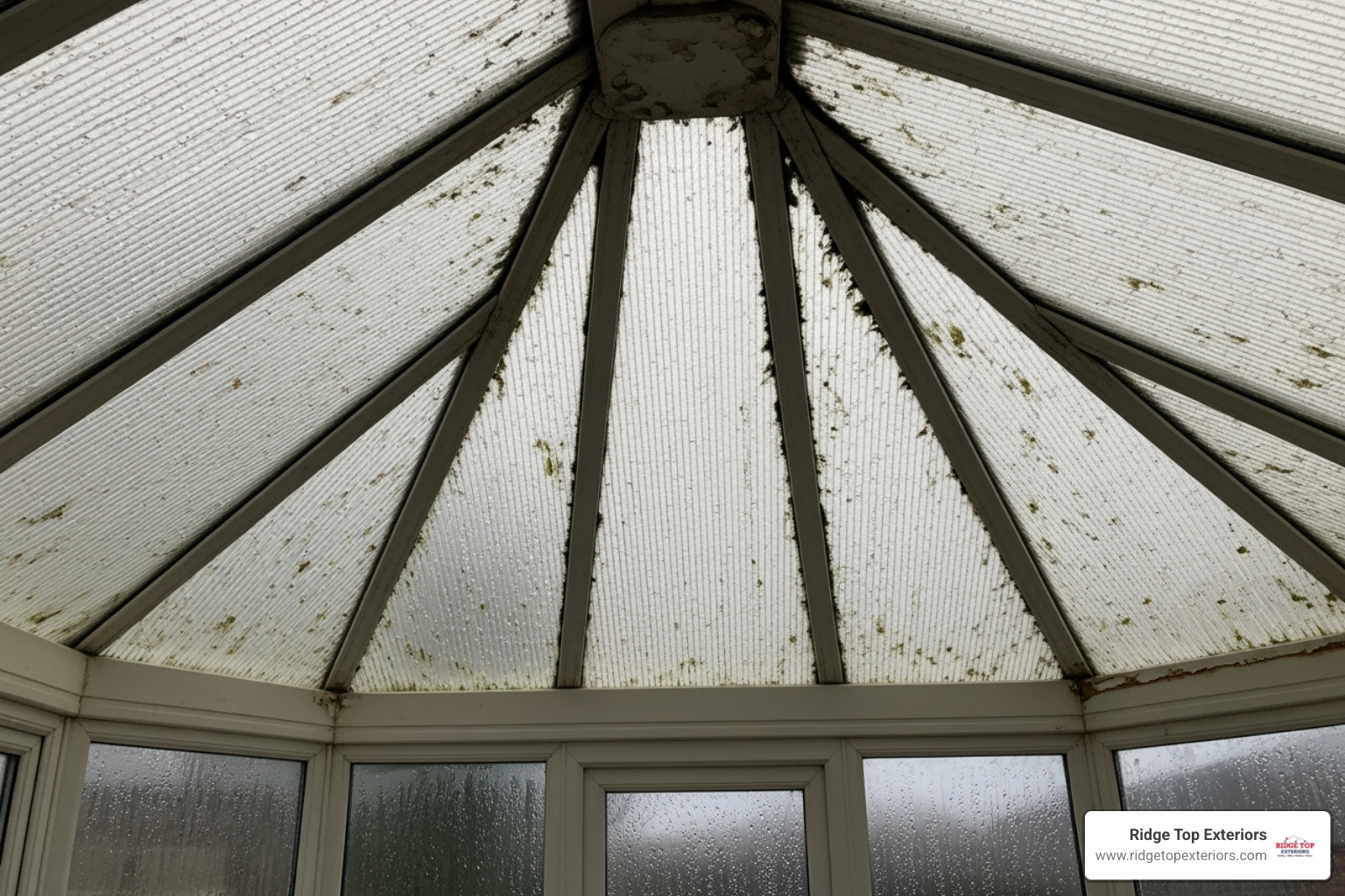 Outdated, polycarbonate conservatory roof with condensation - cost of tiled roof on conservatory