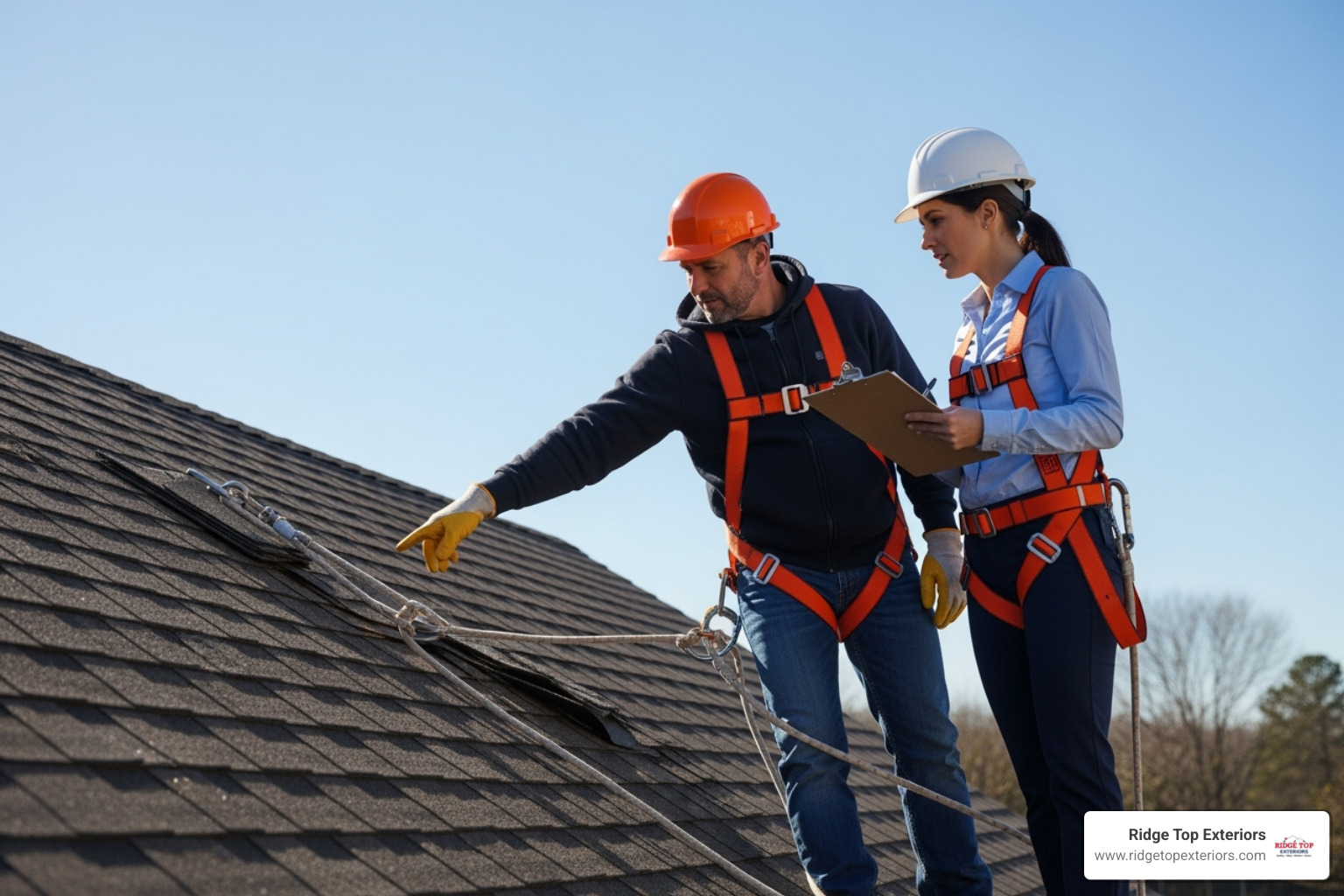 professional roofer pointing out damage to an insurance adjuster on a roof - insurance claims assistance for roofs clearwater fl professional roofer pointing out damage to an insurance adjuster on a roof - insurance claims assistance for roofs clearwater fl