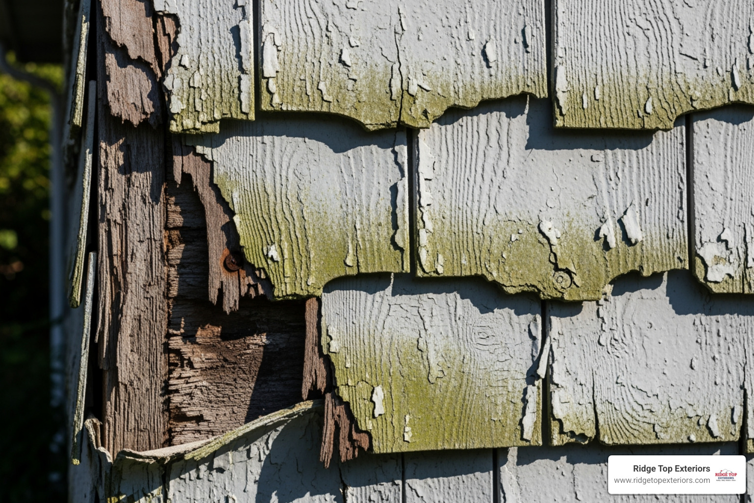 Cracked and warped siding on a house - Siding contractors near me