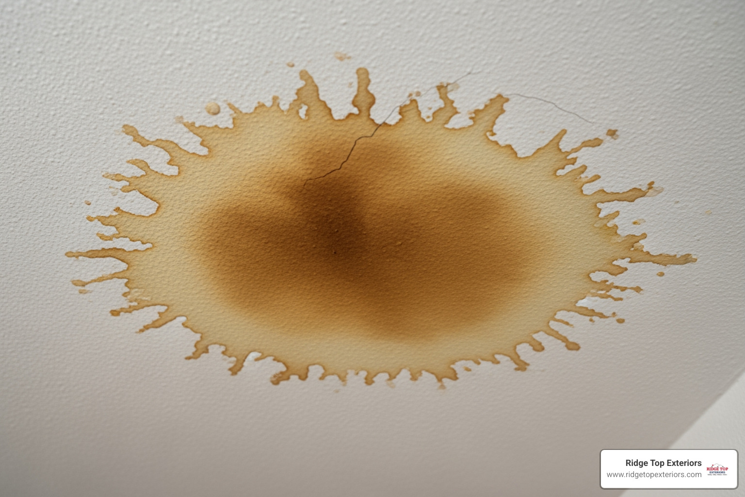 Water stains on a ceiling indicate a roof leak - Gurnee roof repair Water stains on a ceiling indicate a roof leak - Gurnee roof repair