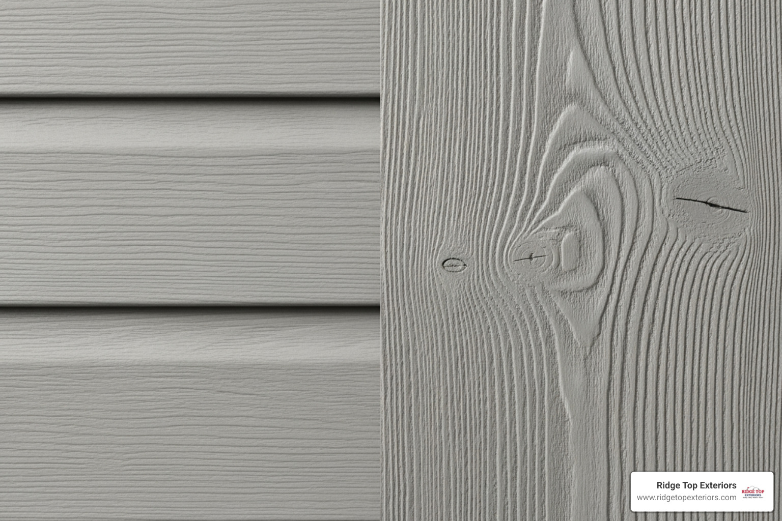 side by side comparison of vinyl and LP SmartSide siding textures - New Vinyl Siding Cost
